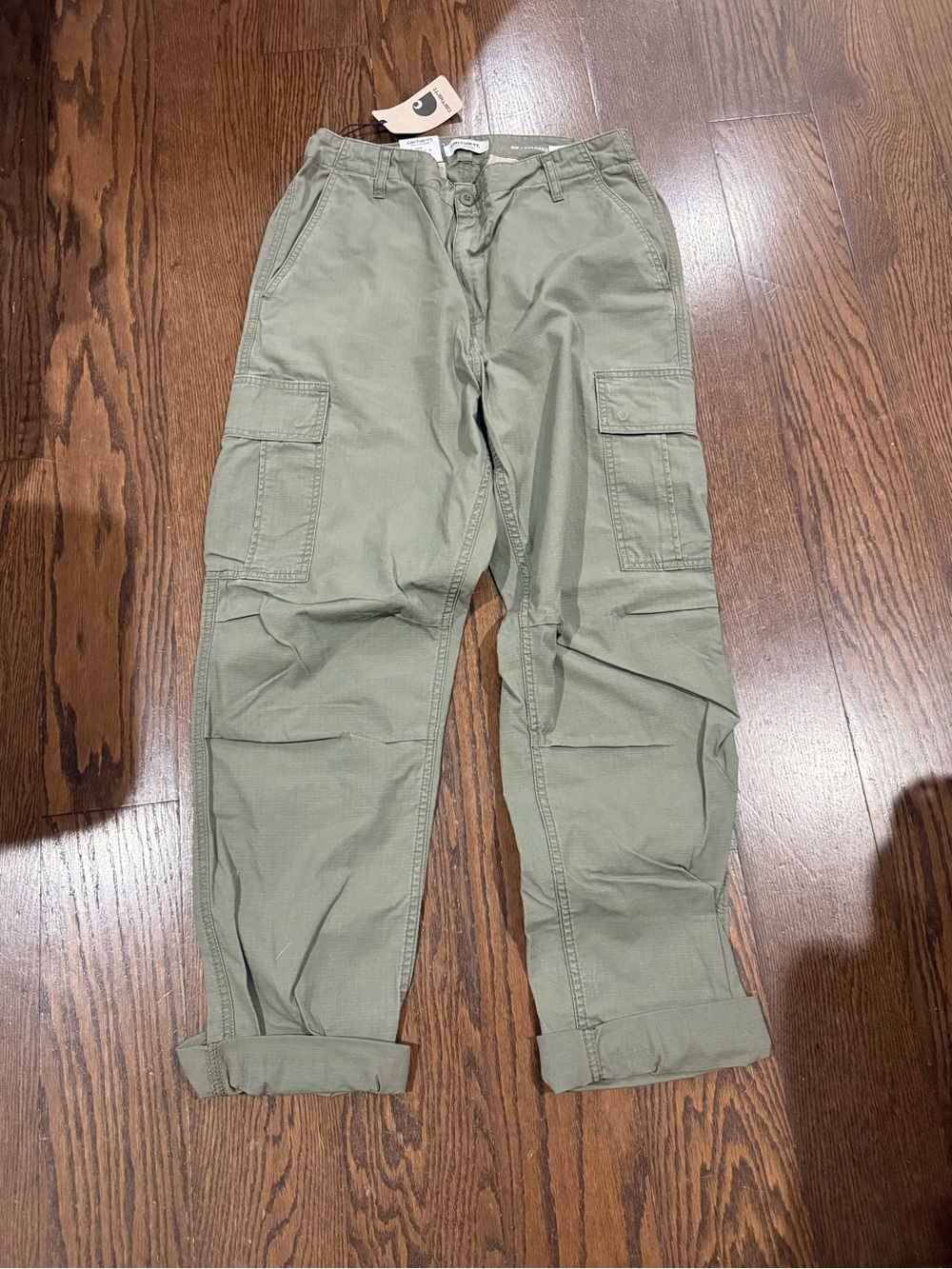 Women’s NWT Carhartt WIP Olive Green Cargo Utility Pants